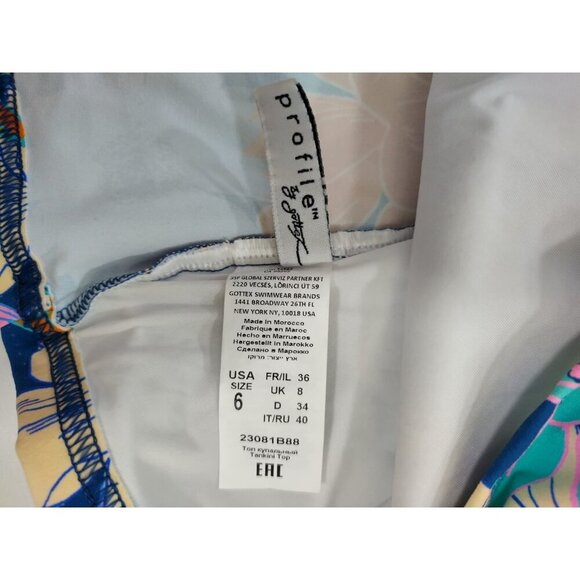 Floral Halter Tankini Top By Profile By Gottex Size 6 Blend Swimwear For Women. - Picture 3 of 8